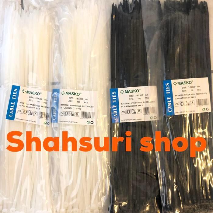 Kabel cae tali ties sabuk 3,6x300 mm 30 cm masko - Putih