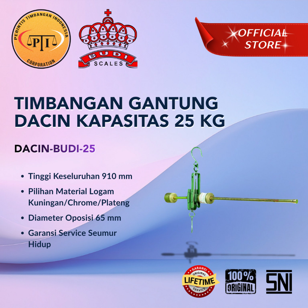 Pusat Timbangan Palembang / BUDI Timbangan Gantung Dacin Logam Kuningan 25kg 50kg 110kg | Timbangan 