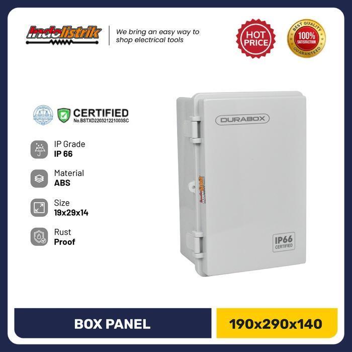 PowerBuild Box Panel Plastik 190x290 x 140 mm ABS Junction + Base Plate Durabox