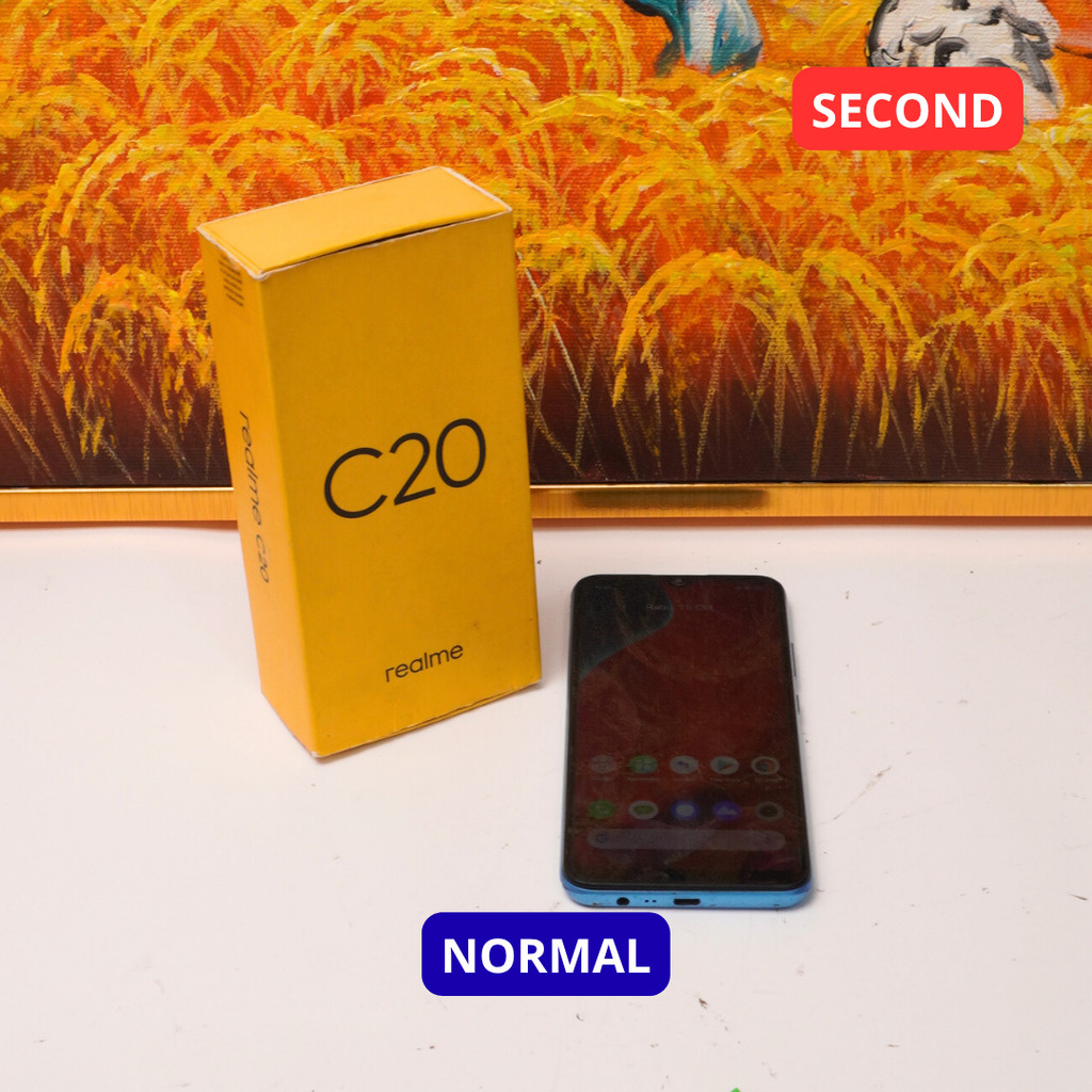 REALME C20 2/32 GB HP SECOND ORIGINAL SINAR MUTIARA CELL
