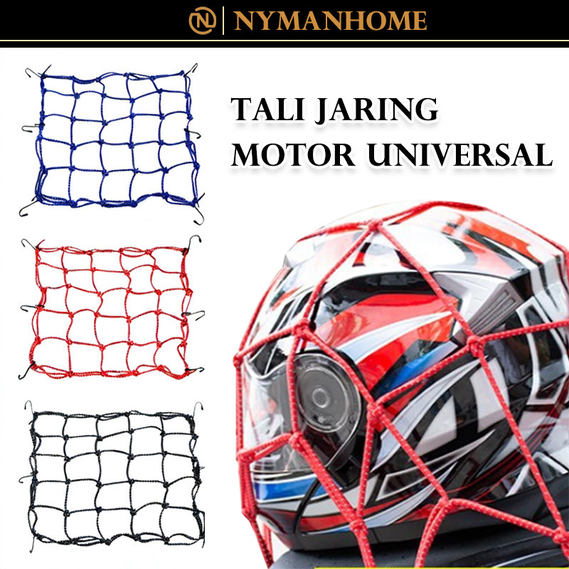 Jaring Helm Motor/Jaring Tali Pengikat Barang Bagasi Belakang Motor Karet Touring Murah