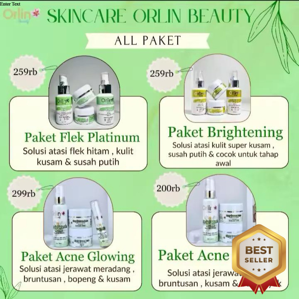 ( GRATIS DOUBLE BONUS ) PAKET SKINCARE ORLIN BEAUTY / ORLIN BEAUTY SKINCARE / ORLIN BEAUTY / ORLIN S