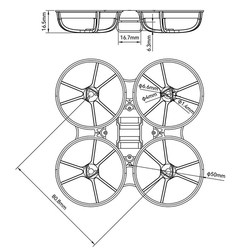 1/2PCS BETAFPV Meteor75 Pro FPV Drone Frame KIT Meteor 75 Brushless Whoop FPV Quadcopter Drone