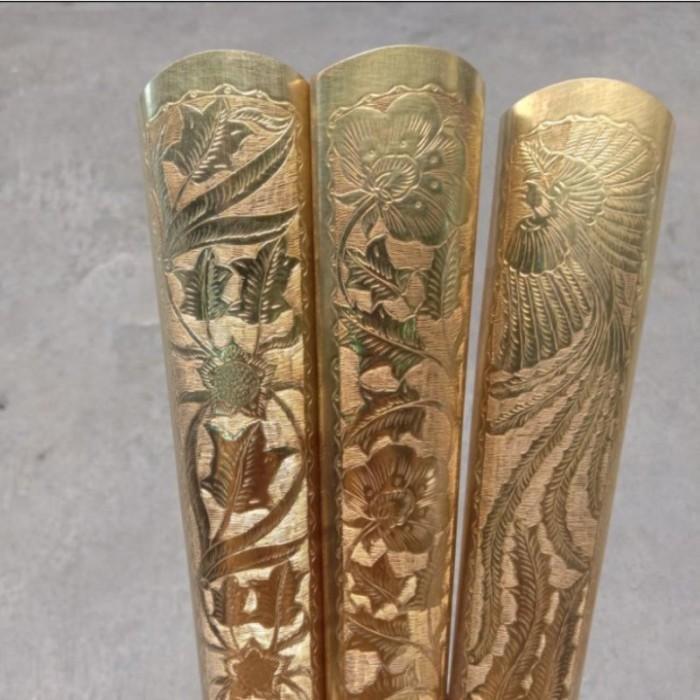 Pendok Keris Jogja Buton Kuningan Asli Tebal infur