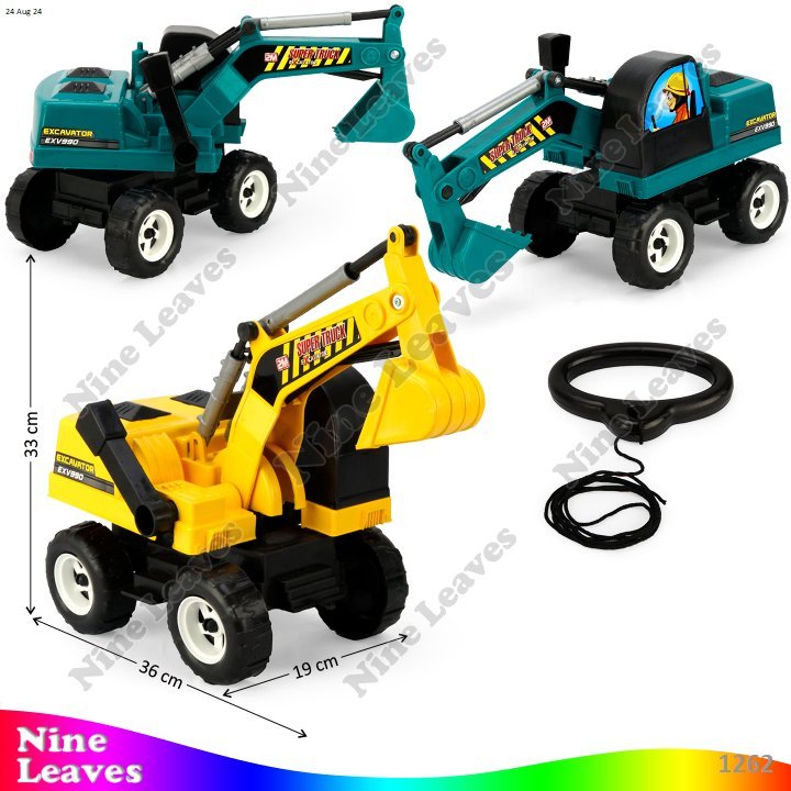 Mainan Anak Excavator Roda Ban + Tali Penarik Super Truck EXV990