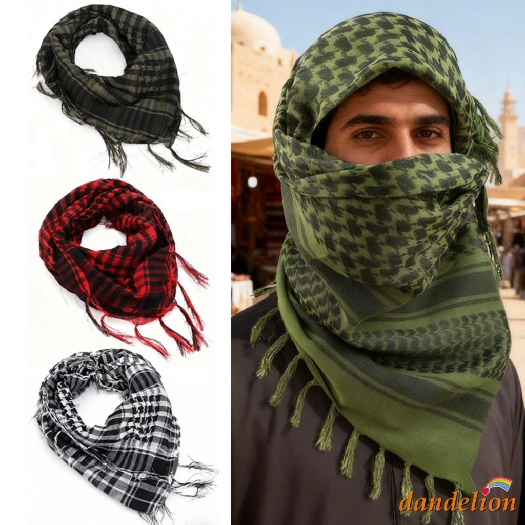 Selendang Luar Ruangan Persegi Pria, Syal Gurun Taktis Arab, Penutup Kepala Arafat