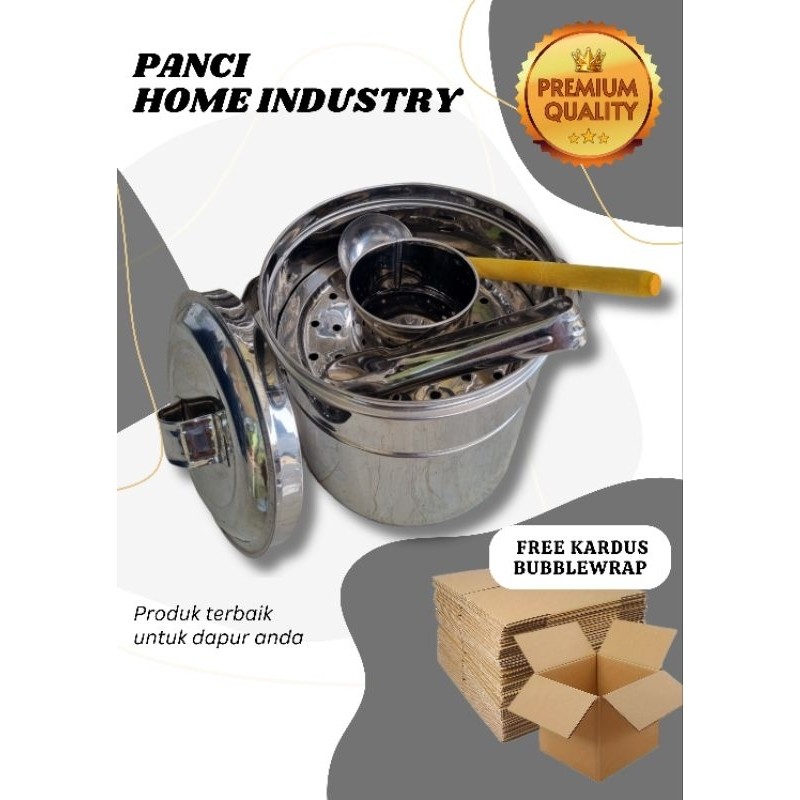 Dandang Bakso Tutup Stainless 22cm Pendek Stainless Tebal