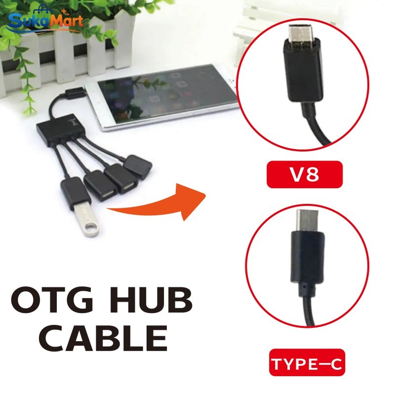 OTG Cable Micro USB Hub 3 Port Multifunction USB Adaptor Data Charge Kabel USB Female Hub