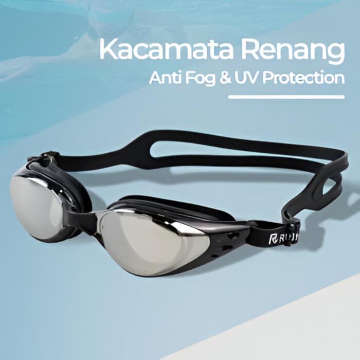 Kacamata Renang Coating Mirrored Anti Fog UV Protection