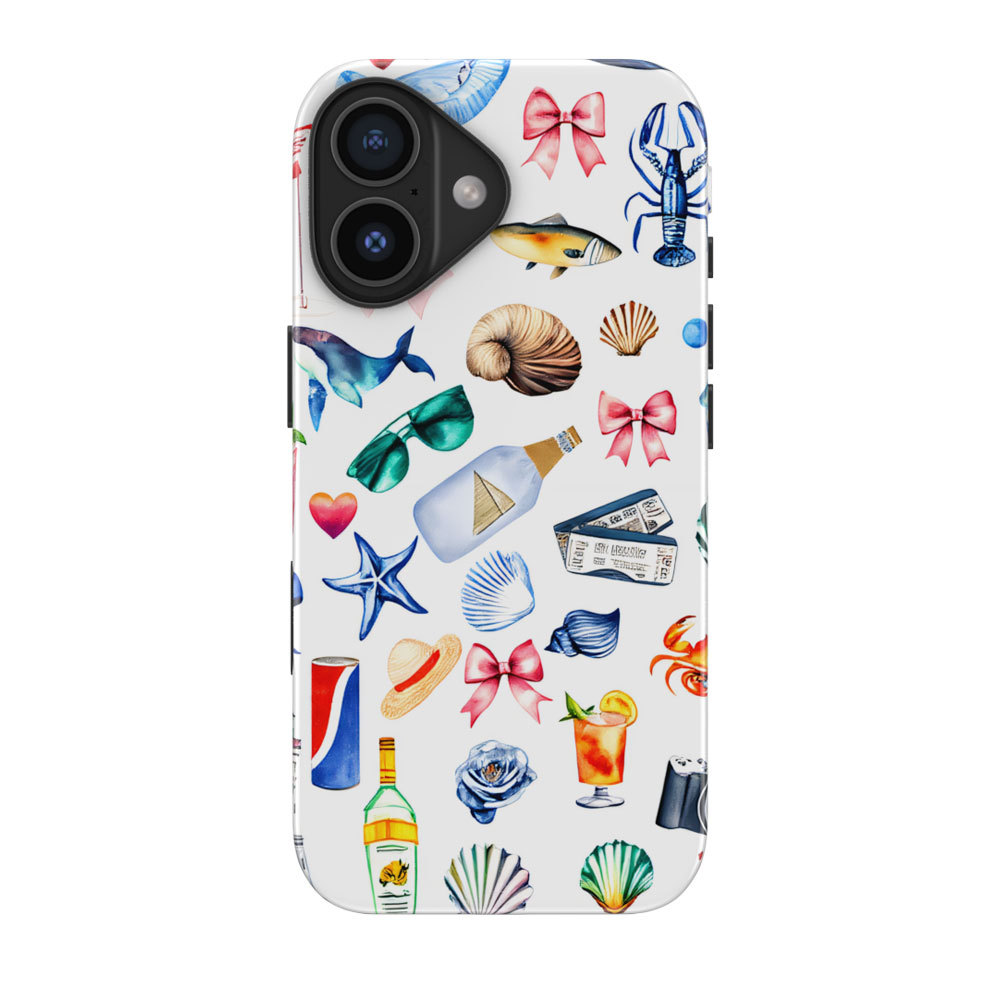 Magnetik Casing Cocok Untuk IPhone 17 16 15 14 13 12 11 Pro Max Air Plus Mini Case Seaside Treasures