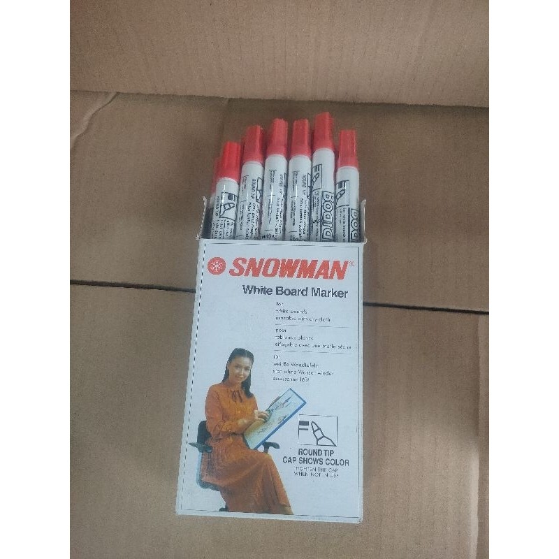Spidol Snowman White Board BG 12 Harga 1 Pak (12pcs)