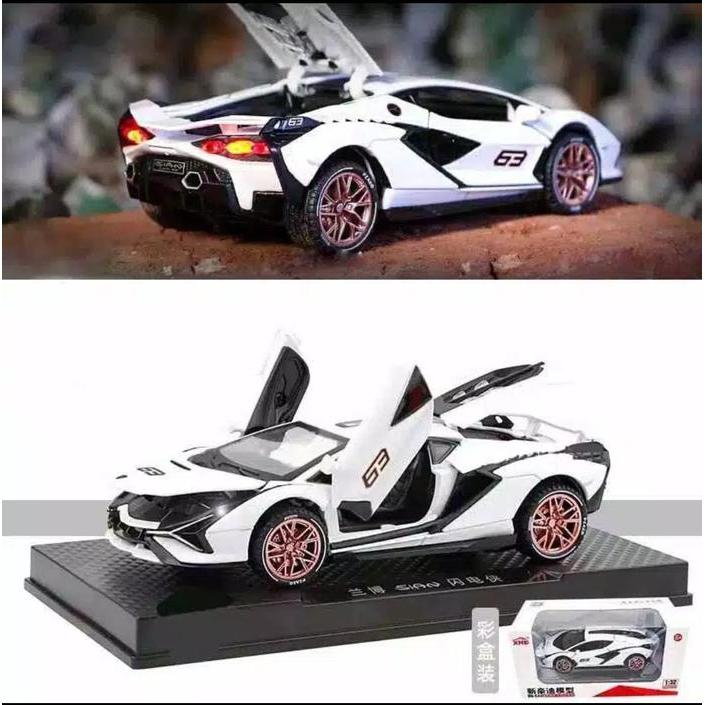 DIECAST Miniatur MOBIL Lamborghini SIAN Skala 1:32 Metal Collection - Putih