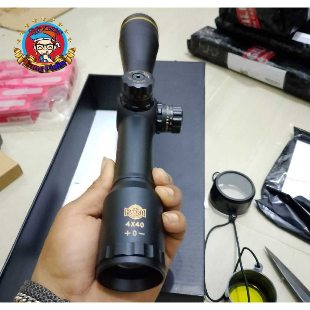 Teropong Tahan Getar TELESKOP HAKKO 4X40 TUBE 30 RING GOLD ORIGINAL