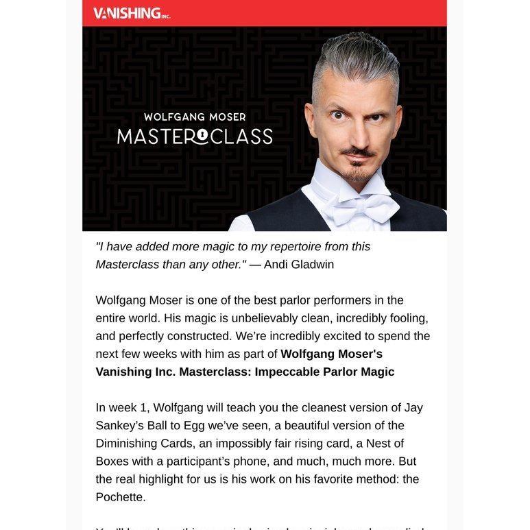 Tutorial Sulap Wolfgang Moser - Vanishing Inc Masterclass Set