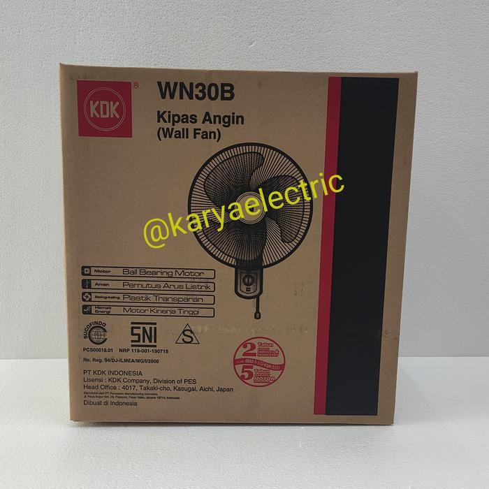 ABBLE ELEKTRIK KDK WALL FAN GARANSI / KIPAS ANGIN DINDING TEMBOK 12" WN30B