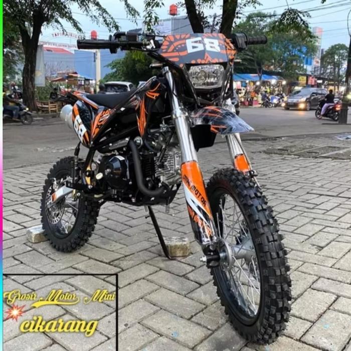 MOTOR MINI TRAIL 110CC KX FULL MATIC RING 14/12 MESIN 4TAK - Orange
