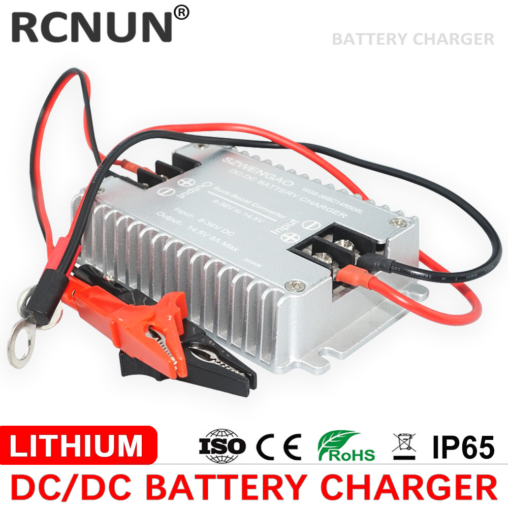 Desain Baru 8-36V ke 12.6V 14.5V 10A DC DC Buck Boost Converter Charger untuk Pengisian Baterai Lith
