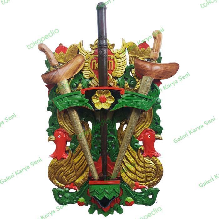 Blawong Keris Isi 2 & 1 Tombuk Ukir Naga & Burung Logo Jogja Sungging