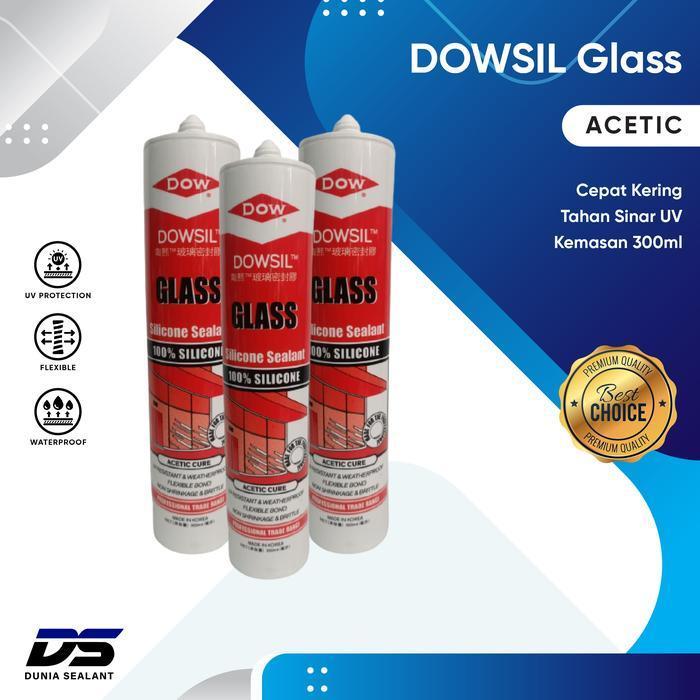 Dowsil Glass Lem Silicone Sealant Dowsil Glass Acetic - Putih
