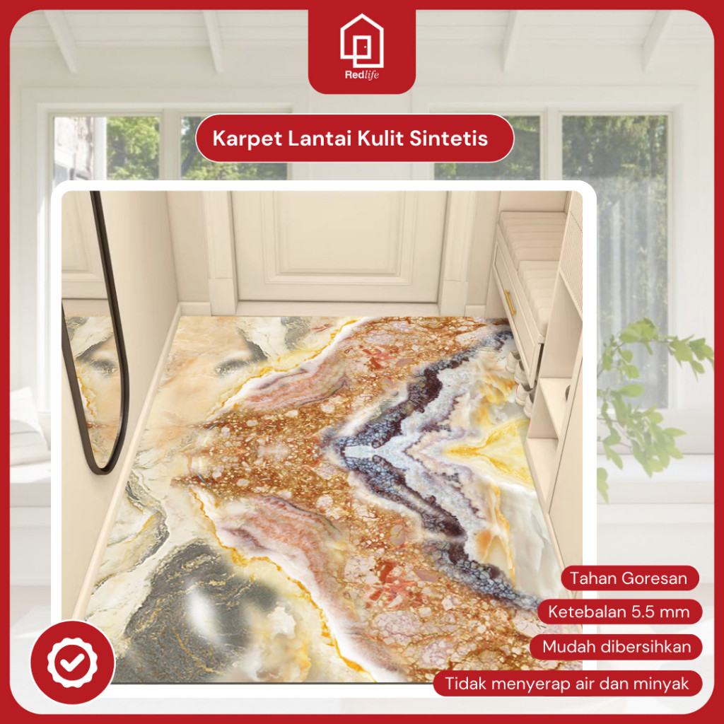 Karpet Lantai Motif Batu Marmer / Alas Lantai Dapur Motif Marmer Mudah dibersihkan dengan kualitas p