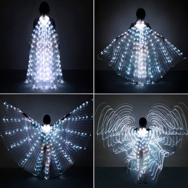 Led Putih Sayap Tari Penari Sayap Malaikat Kostum Sayap Malaikat Anak Aldult Sayap Kerub Belly Dance