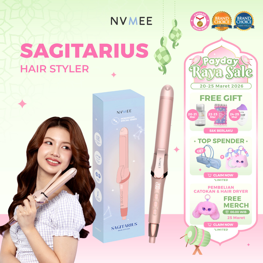 NVMEE - Catokan Rambut 2in1 LED Touch Sagitarius Hair Styler