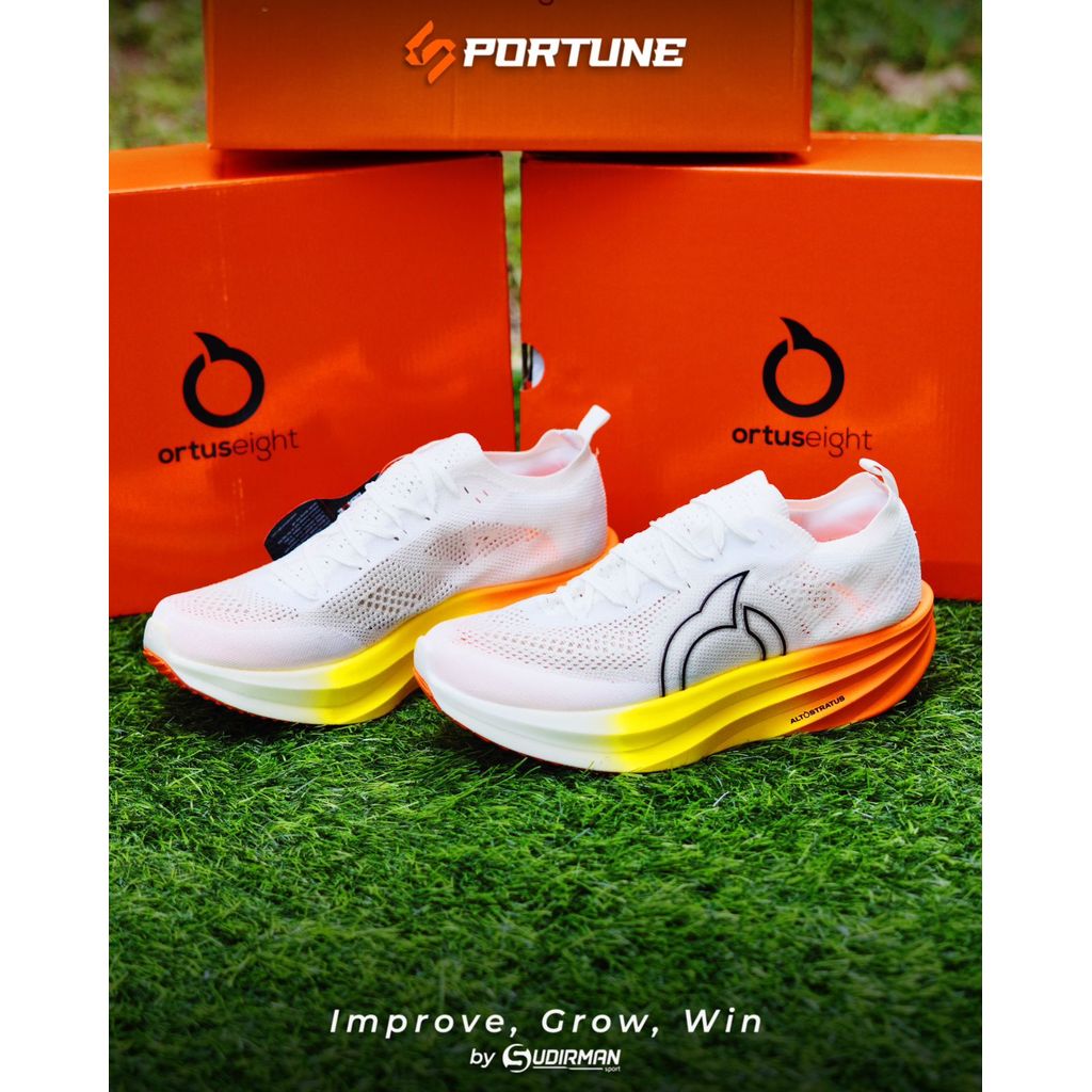 Sepatu Running Ortuseight Hypersonic 2.1 White Ortrange Original 