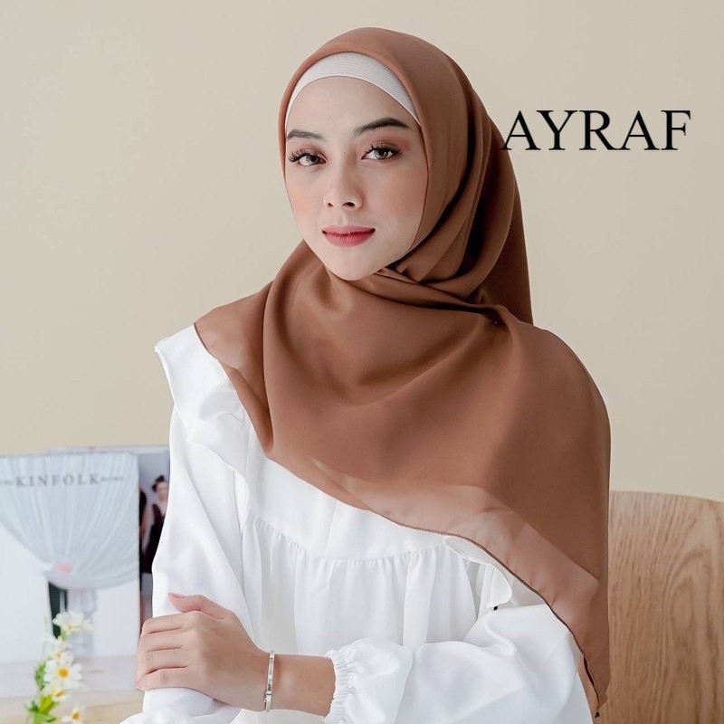 hijab segiempat bella square bahan pollycotton size 110x110/hijab kerudung bella square warna coklat