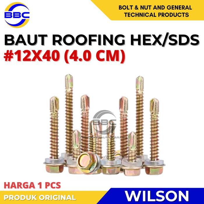 Sekrup Roofing SDS 12X40 Baut Roffing Baja Ringan HEX SDS