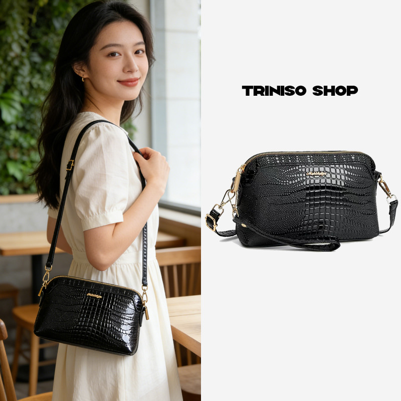 MAHBHELI.ya Tas Selempang Wanita Motif Kulit Buaya Fashionable