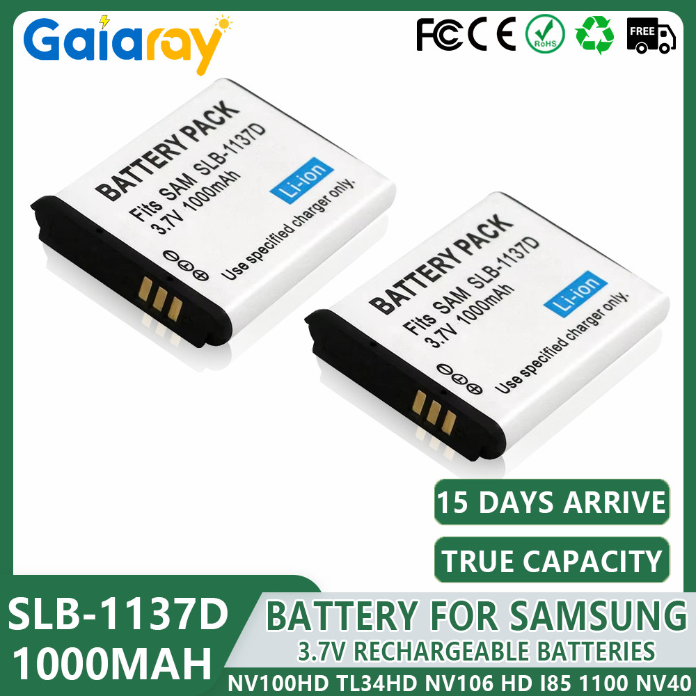 1-3pc 1000mAh Rechargeable Battery SLB-1137D Camera Battery For Samsung NV100HD TL34HD NV106 HD i85 