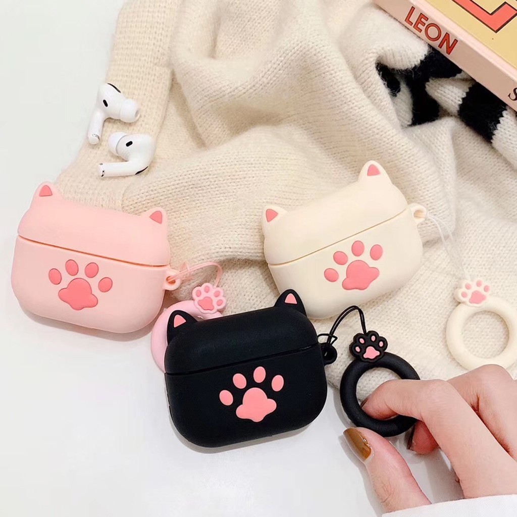 Airpods Pro 3 kasus Cute Cat Claw untuk Airpods 1 2 3 4 ANC / Pro / Pro 2 nirkabel Bluetooth Earphon