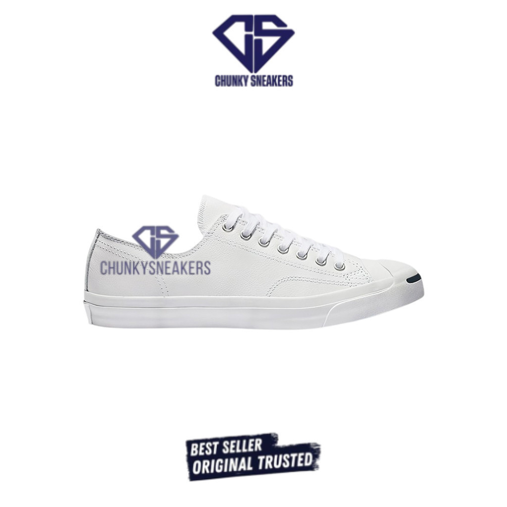 Sepatu Converse  Jack Purcell Low Leather White 100% Original BNIB