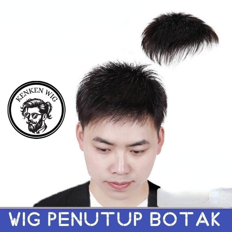Wig Sebagian Untuk Penutup Botak Pria Penutup Uban Penambah Volume Rambut Pria Toupee Pria Rambut Po
