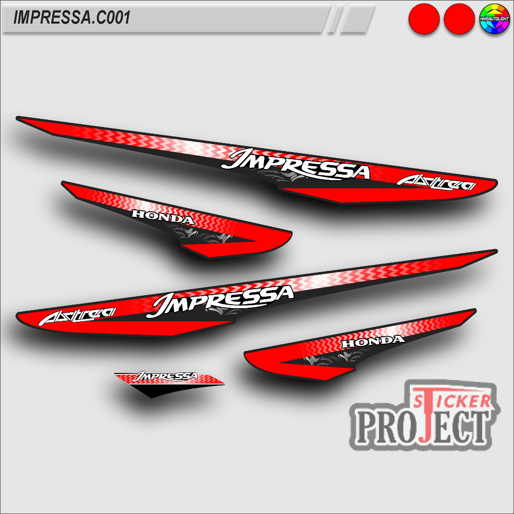 STRIPING STICKER VARIASI BODY MOTOR HONDA ASTREA IMPRESSA IMPRESSA.C001