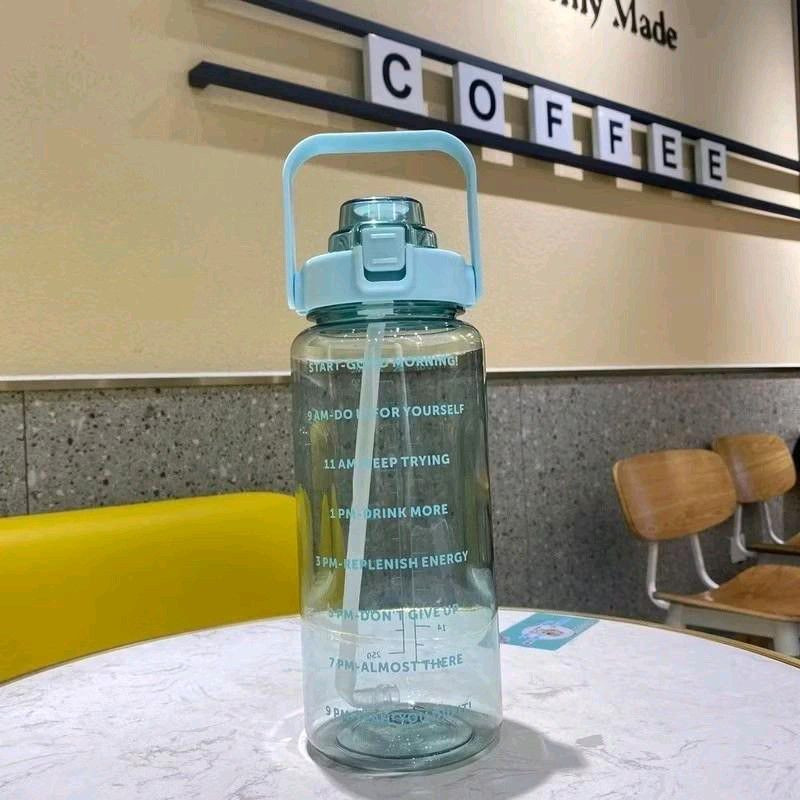 BOTOL MINUM KOREA VIRAL TUMBLER MOTIVASI MINUM 2 LITER