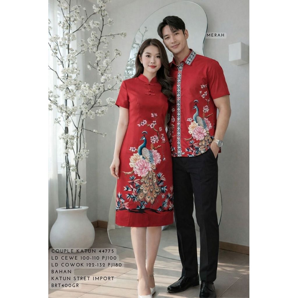 BAJU PASANGAN COUPLE BATIK COUPLE KEKINIAN IMLEK COUPLE DRES  CHONGSAM IMLEK COUPLE DRES JUMBO COUPL