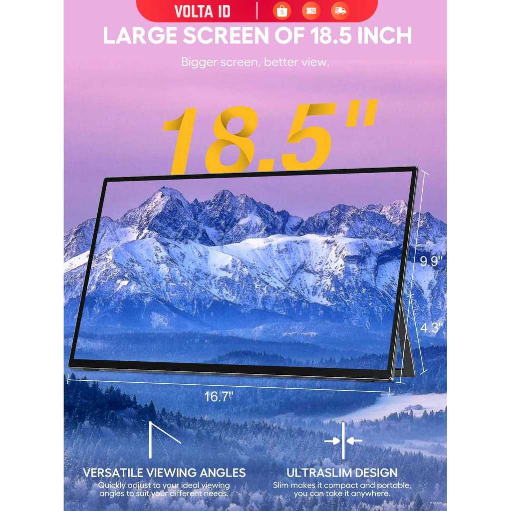 UPERFECT Portable Gaming Monitor Touchscreen 18.5 Inch IPS FHD 120Hz - E6 Pro