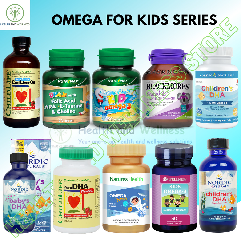 Omega Kids Series Childlife Nutrimax Blackmores Nordic Minyak Ikan Anak