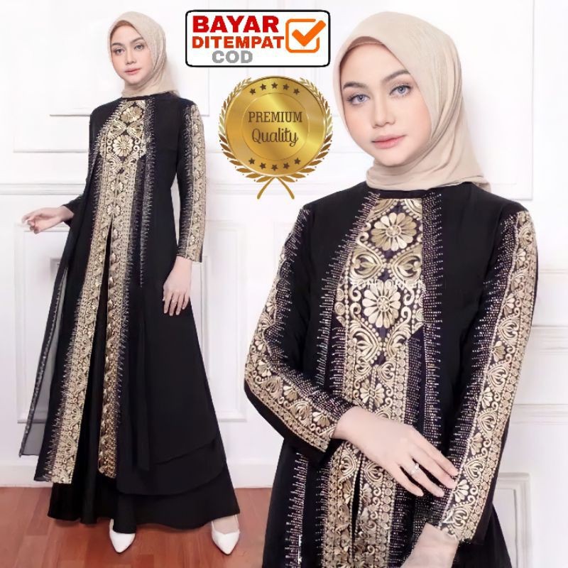 BRAKOTOP L XL XXL / Abaya / Gamis Turkey / Abaya Turki Hitam Rosita Murah Terbaru