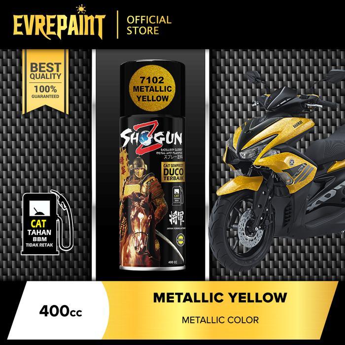 Pilox Pylox Pilok Shogun Z Paint Cat Semprot Motor Duco Metallic Yellow/Emas 24K 7102 - 300 cc/ml ba
