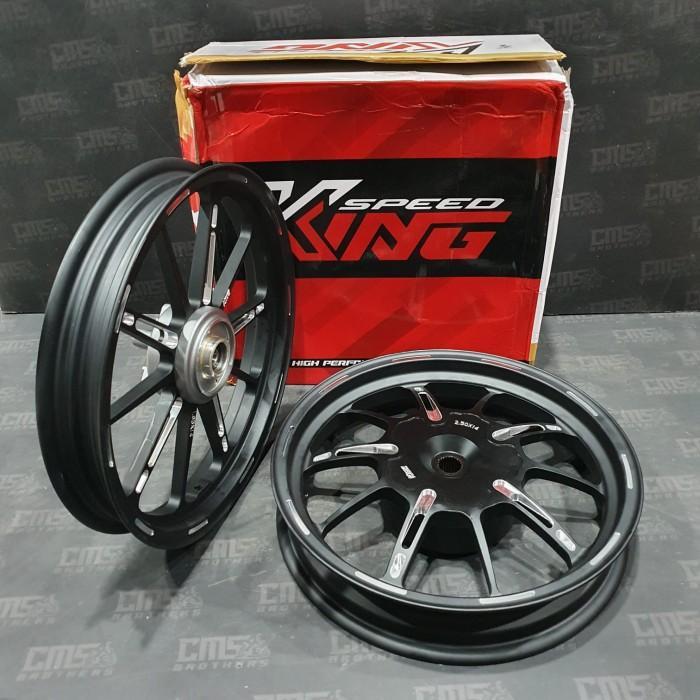 Velg Velek King Speed Aluminium CNC R14 P10 Honda Vario 125 150 - Hitam - Hitam