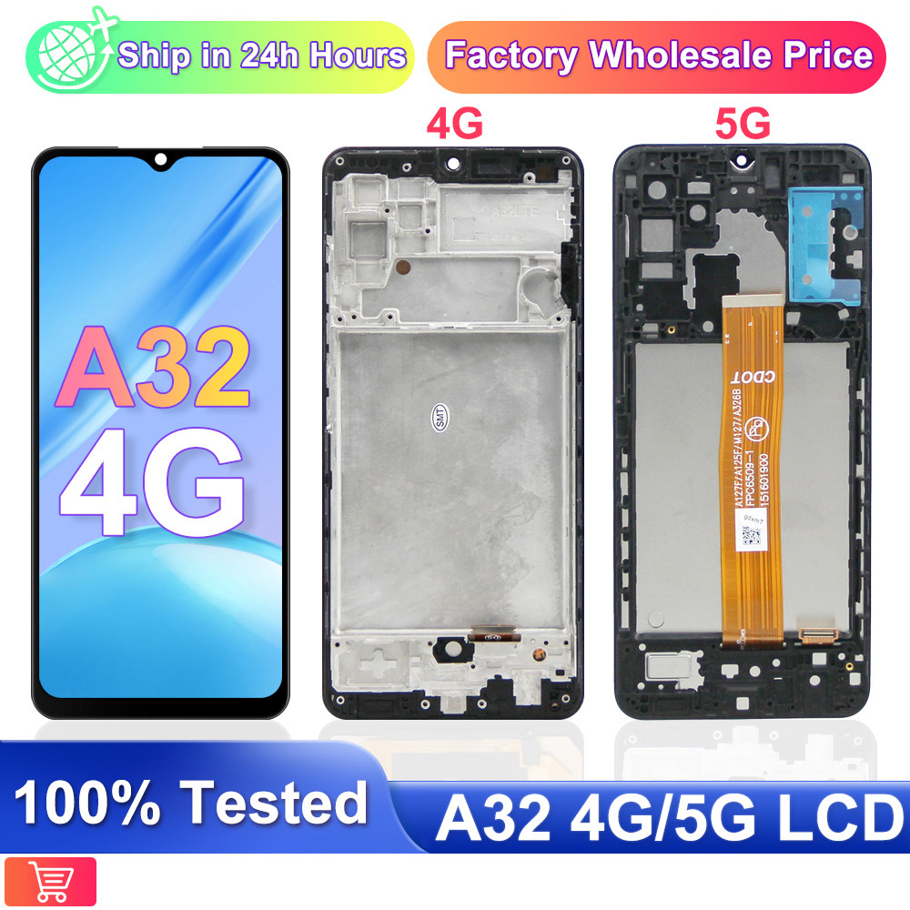 Amoled LCD For Samsung Galaxy A32 LCD splay Touch Screen Replacement With Frame Repair Parts A325F,A