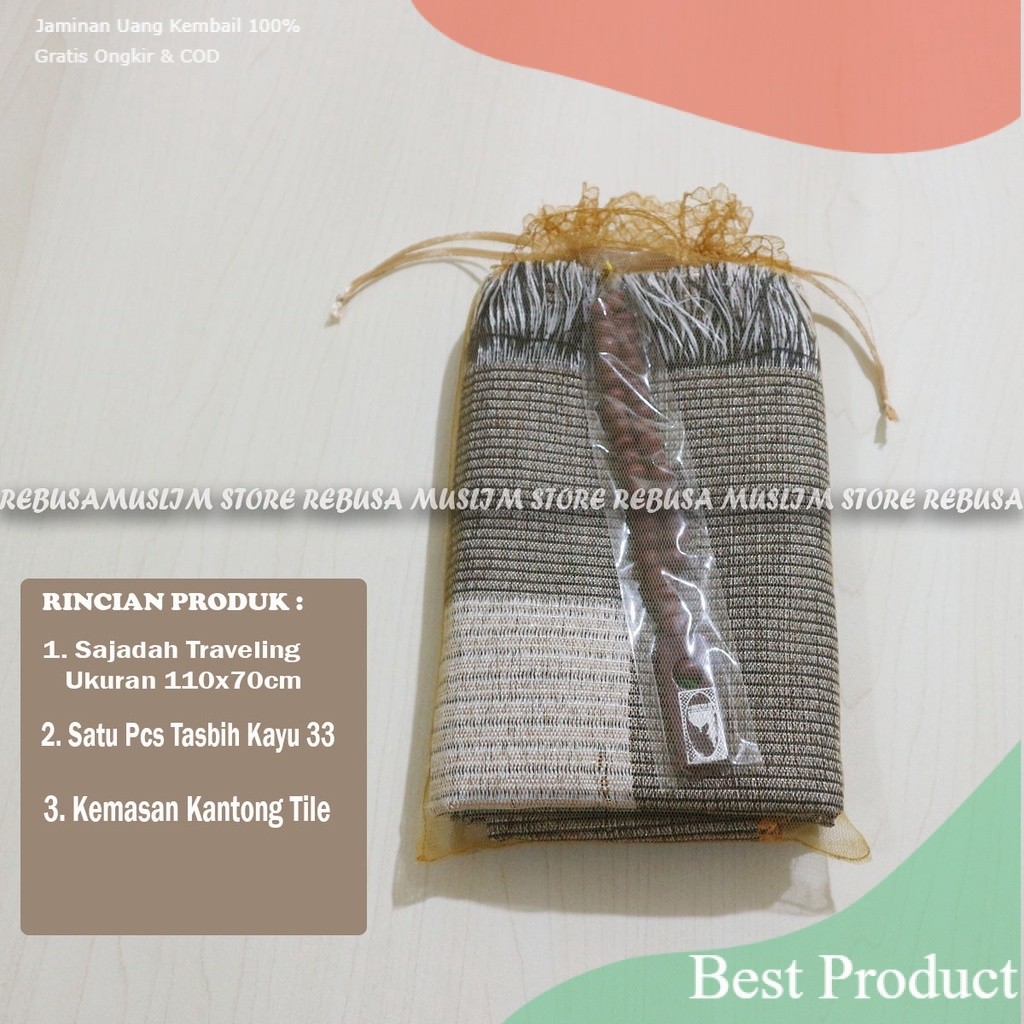 SOUVENIR SAJADAH TURKI / SAJADAH TRAVELING + BONUS TASBIH + PACKING BOX JINJING / souvenir spesial k