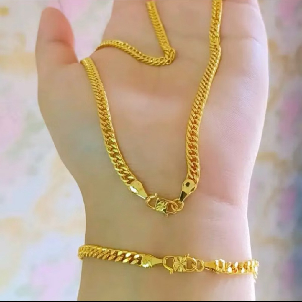 kalung malaysia koin logam warna emas gold kalung 60cm viral