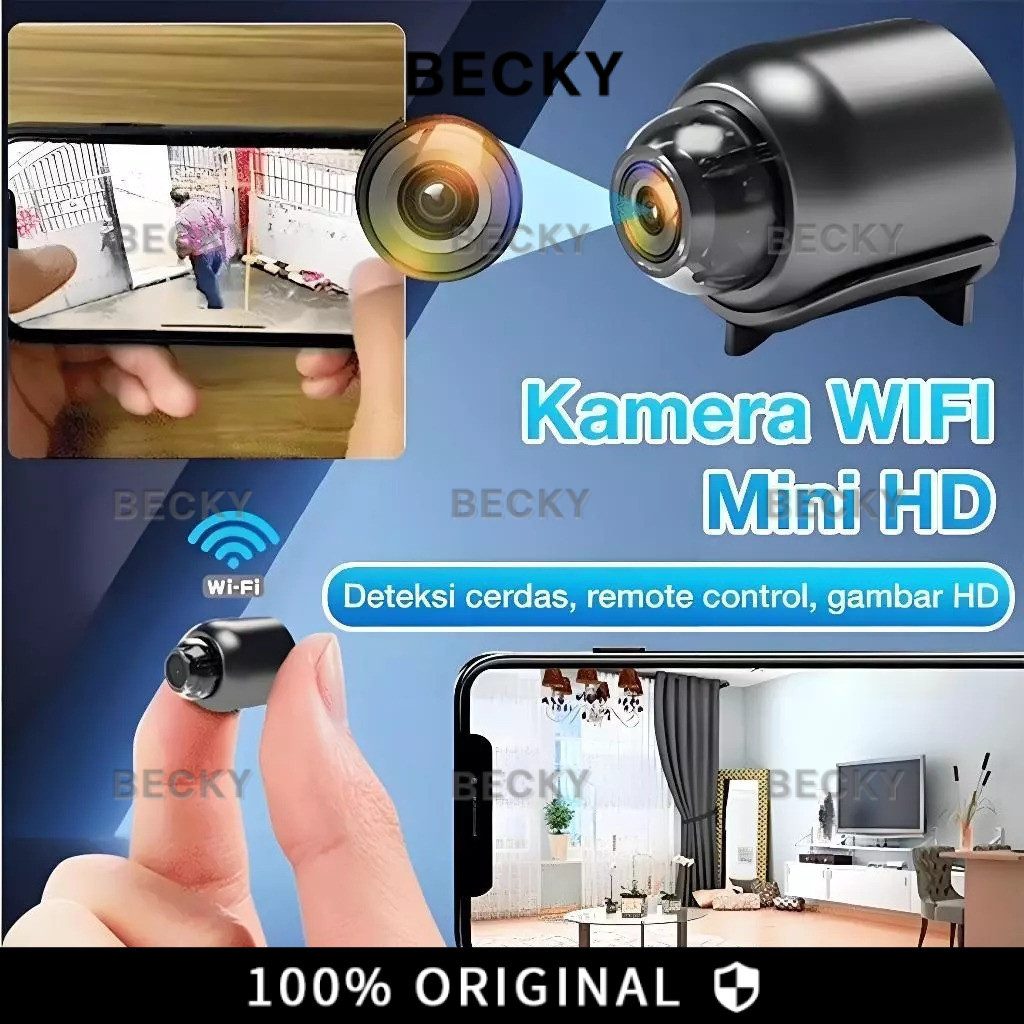 BECKY X5 Kamera CCTV Mini Kamera Keamanan WIFI Kamera Mini HD 1080p CCTV Kamera Kecil Kamera Mini Ka