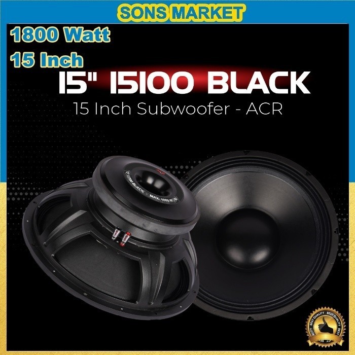 Speaker ACR 15 Inch 15100 Black Subwoofer Speaker ACR 15in Original