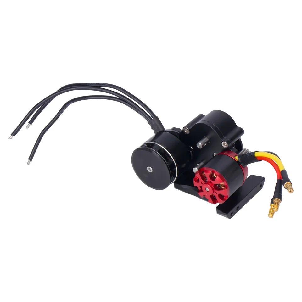 CNC Aluminum Dual Transmission Dig Overdrive Gearbox for 1/10 RC Crawler Car LCG Cheater Rigs SCX10 