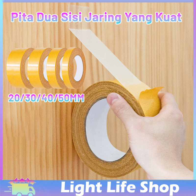 Double Tape Kain Dua Sisi Lakban Kuning Perekat Kuat Isolasi Double Tip Dinding Serbaguna