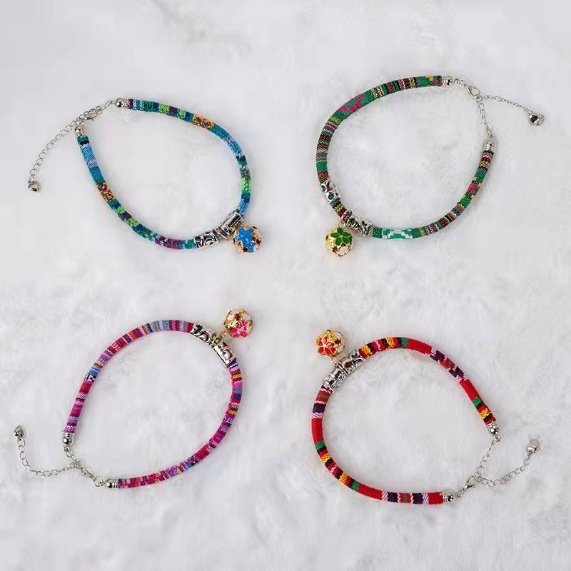 Kalung Kucing Anjing Model Jepang Kerincing - Collar Hewan Kecil dengan Rantai Ekstensi Onceng